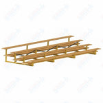 Jaypro Sports Bleacher  - 4 Row - Double Foot Plank, All Aluminum Bleachers, Powder Coated - 21' L (BLDP-421ALPC)