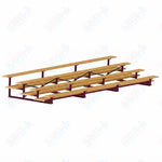 Jaypro Sports Bleacher  - 4 Row - Double Foot Plank, All Aluminum Bleachers, Powder Coated - 21' L (BLDP-421ALPC)