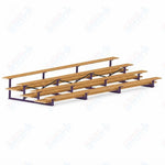 Jaypro Sports Bleacher  - 4 Row - Double Foot Plank, All Aluminum Bleachers, Powder Coated - 21' L (BLDP-421ALPC)