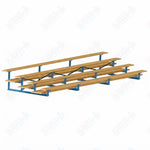 Jaypro Sports Bleacher  - 4 Row - Double Foot Plank, All Aluminum Bleachers, Powder Coated - 21' L (BLDP-421ALPC)