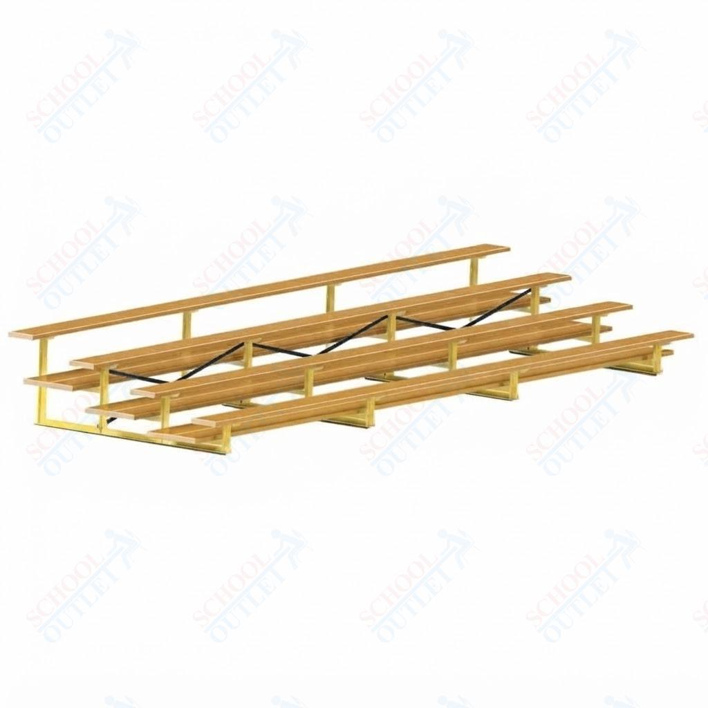 Jaypro Sports Bleacher  - 4 Row - Double Foot Plank, All Aluminum Bleachers, Powder Coated - 21' L (BLDP-421ALPC)