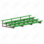 Jaypro Sports Bleacher  - 4 Row - Double Foot Plank, All Aluminum Bleachers, Powder Coated - 21' L (BLDP-421ALPC)
