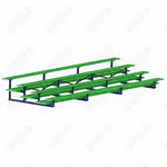 Jaypro Sports Bleacher  - 4 Row - Double Foot Plank, All Aluminum Bleachers, Powder Coated - 21' L (BLDP-421ALPC)