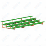 Jaypro Sports Bleacher  - 4 Row - Double Foot Plank, All Aluminum Bleachers, Powder Coated - 21' L (BLDP-421ALPC)