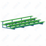 Jaypro Sports Bleacher  - 4 Row - Double Foot Plank, All Aluminum Bleachers, Powder Coated - 21' L (BLDP-421ALPC)