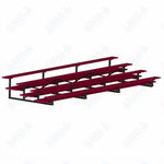 Jaypro Sports Bleacher  - 4 Row - Double Foot Plank, All Aluminum Bleachers, Powder Coated - 21' L (BLDP-421ALPC)