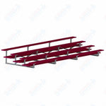 Jaypro Sports Bleacher  - 4 Row - Double Foot Plank, All Aluminum Bleachers, Powder Coated - 21' L (BLDP-421ALPC)