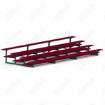 Jaypro Sports Bleacher  - 4 Row - Double Foot Plank, All Aluminum Bleachers, Powder Coated - 21' L (BLDP-421ALPC)