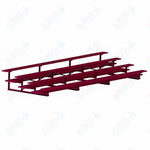 Jaypro Sports Bleacher  - 4 Row - Double Foot Plank, All Aluminum Bleachers, Powder Coated - 21' L (BLDP-421ALPC)