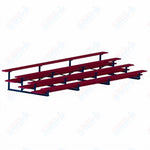 Jaypro Sports Bleacher  - 4 Row - Double Foot Plank, All Aluminum Bleachers, Powder Coated - 21' L (BLDP-421ALPC)
