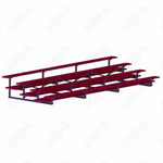 Jaypro Sports Bleacher  - 4 Row - Double Foot Plank, All Aluminum Bleachers, Powder Coated - 21' L (BLDP-421ALPC)
