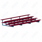 Jaypro Sports Bleacher  - 4 Row - Double Foot Plank, All Aluminum Bleachers, Powder Coated - 21' L (BLDP-421ALPC)