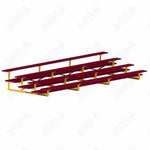 Jaypro Sports Bleacher  - 4 Row - Double Foot Plank, All Aluminum Bleachers, Powder Coated - 21' L (BLDP-421ALPC)