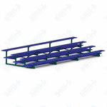 Jaypro Sports Bleacher  - 4 Row - Double Foot Plank, All Aluminum Bleachers, Powder Coated - 21' L (BLDP-421ALPC)