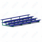 Jaypro Sports Bleacher  - 4 Row - Double Foot Plank, All Aluminum Bleachers, Powder Coated - 21' L (BLDP-421ALPC)