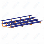 Jaypro Sports Bleacher  - 4 Row - Double Foot Plank, All Aluminum Bleachers, Powder Coated - 21' L (BLDP-421ALPC)