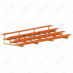 Jaypro Sports Bleacher  - 4 Row - Double Foot Plank, All Aluminum Bleachers, Powder Coated - 21' L (BLDP-421ALPC)