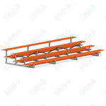 Jaypro Sports Bleacher  - 4 Row - Double Foot Plank, All Aluminum Bleachers, Powder Coated - 21' L (BLDP-421ALPC)