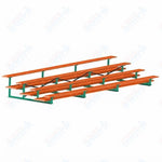 Jaypro Sports Bleacher  - 4 Row - Double Foot Plank, All Aluminum Bleachers, Powder Coated - 21' L (BLDP-421ALPC)
