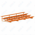 Jaypro Sports Bleacher  - 4 Row - Double Foot Plank, All Aluminum Bleachers, Powder Coated - 21' L (BLDP-421ALPC)