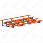 Jaypro Sports Bleacher  - 4 Row - Double Foot Plank, All Aluminum Bleachers, Powder Coated - 21' L (BLDP-421ALPC)