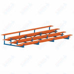 Jaypro Sports Bleacher  - 4 Row - Double Foot Plank, All Aluminum Bleachers, Powder Coated - 21' L (BLDP-421ALPC)