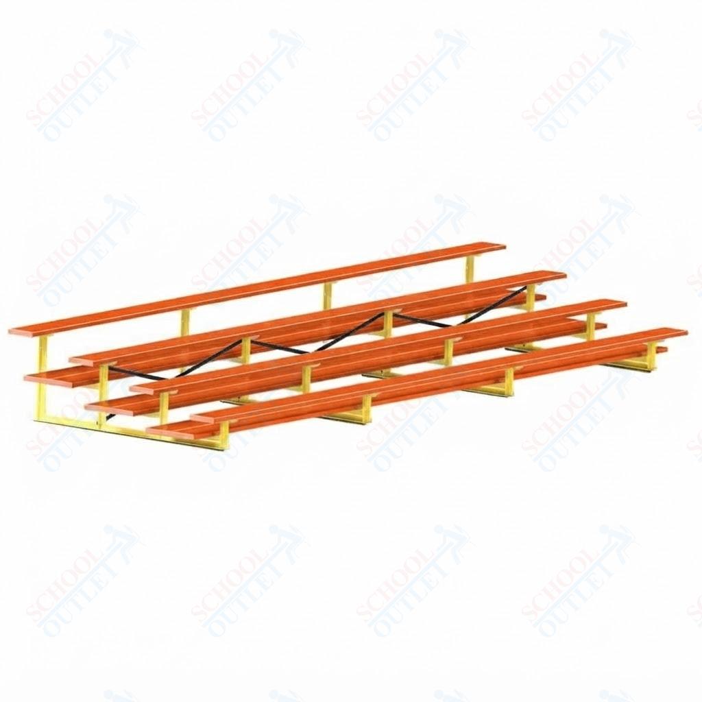 Jaypro Sports Bleacher  - 4 Row - Double Foot Plank, All Aluminum Bleachers, Powder Coated - 21' L (BLDP-421ALPC)
