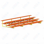 Jaypro Sports Bleacher  - 4 Row - Double Foot Plank, All Aluminum Bleachers, Powder Coated - 21' L (BLDP-421ALPC)