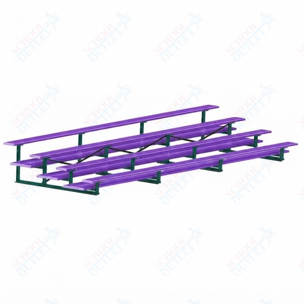 Jaypro Sports Bleacher  - 4 Row - Double Foot Plank, All Aluminum Bleachers, Powder Coated - 21' L (BLDP-421ALPC)