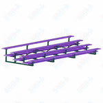 Jaypro Sports Bleacher  - 4 Row - Double Foot Plank, All Aluminum Bleachers, Powder Coated - 21' L (BLDP-421ALPC)