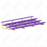 Jaypro Sports Bleacher  - 4 Row - Double Foot Plank, All Aluminum Bleachers, Powder Coated - 21' L (BLDP-421ALPC)