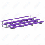Jaypro Sports Bleacher  - 4 Row - Double Foot Plank, All Aluminum Bleachers, Powder Coated - 21' L (BLDP-421ALPC)