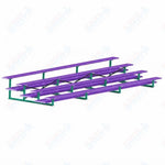 Jaypro Sports Bleacher  - 4 Row - Double Foot Plank, All Aluminum Bleachers, Powder Coated - 21' L (BLDP-421ALPC)