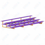 Jaypro Sports Bleacher  - 4 Row - Double Foot Plank, All Aluminum Bleachers, Powder Coated - 21' L (BLDP-421ALPC)
