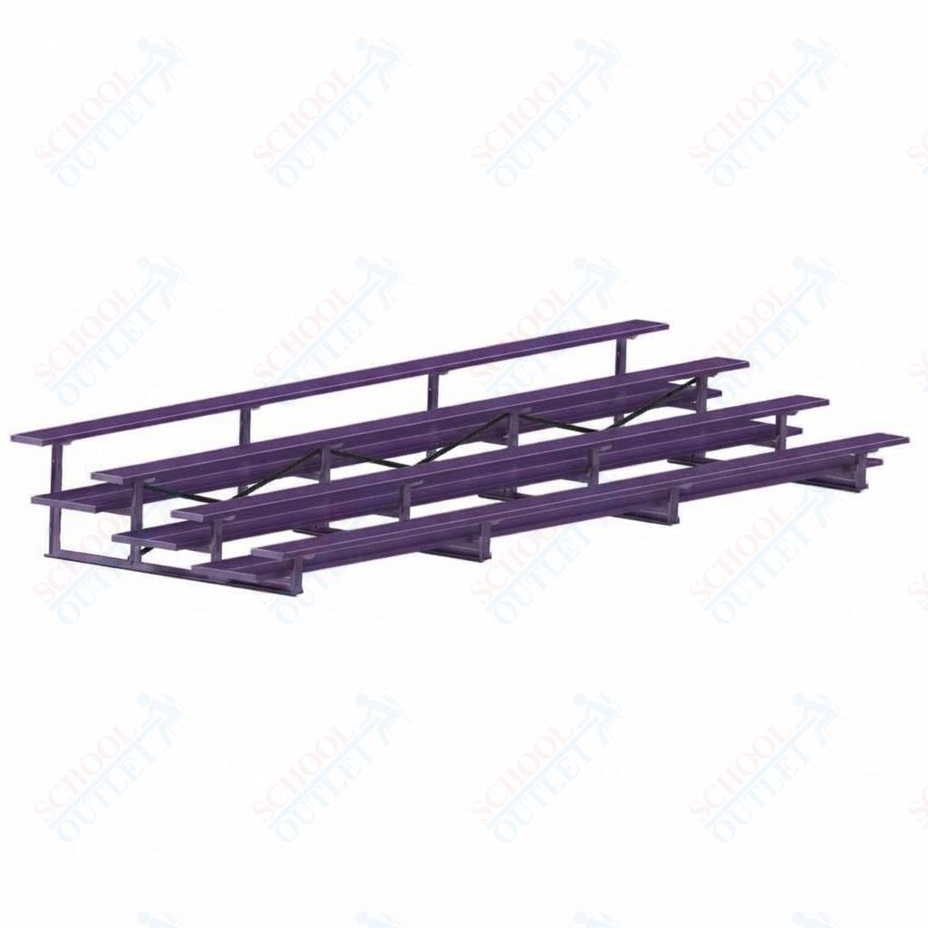 Jaypro Sports Bleacher  - 4 Row - Double Foot Plank, All Aluminum Bleachers, Powder Coated - 21' L (BLDP-421ALPC)