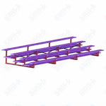Jaypro Sports Bleacher  - 4 Row - Double Foot Plank, All Aluminum Bleachers, Powder Coated - 21' L (BLDP-421ALPC)