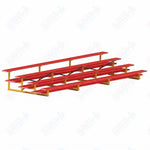 Jaypro Sports Bleacher  - 4 Row - Double Foot Plank, All Aluminum Bleachers, Powder Coated - 21' L (BLDP-421ALPC)