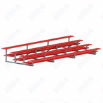 Jaypro Sports Bleacher  - 4 Row - Double Foot Plank, All Aluminum Bleachers, Powder Coated - 21' L (BLDP-421ALPC)
