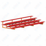 Jaypro Sports Bleacher  - 4 Row - Double Foot Plank, All Aluminum Bleachers, Powder Coated - 21' L (BLDP-421ALPC)