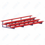 Jaypro Sports Bleacher  - 4 Row - Double Foot Plank, All Aluminum Bleachers, Powder Coated - 21' L (BLDP-421ALPC)