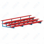 Jaypro Sports Bleacher  - 4 Row - Double Foot Plank, All Aluminum Bleachers, Powder Coated - 21' L (BLDP-421ALPC)