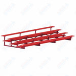 Jaypro Sports Bleacher  - 4 Row - Double Foot Plank, All Aluminum Bleachers, Powder Coated - 21' L (BLDP-421ALPC)