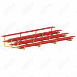 Jaypro Sports Bleacher  - 4 Row - Double Foot Plank, All Aluminum Bleachers, Powder Coated - 21' L (BLDP-421ALPC)