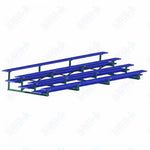 Jaypro Sports Bleacher  - 4 Row - Double Foot Plank, All Aluminum Bleachers, Powder Coated - 21' L (BLDP-421ALPC)