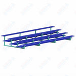 Jaypro Sports Bleacher  - 4 Row - Double Foot Plank, All Aluminum Bleachers, Powder Coated - 21' L (BLDP-421ALPC)