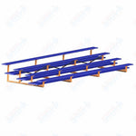 Jaypro Sports Bleacher  - 4 Row - Double Foot Plank, All Aluminum Bleachers, Powder Coated - 21' L (BLDP-421ALPC)
