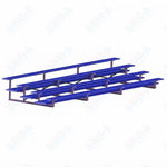 Jaypro Sports Bleacher  - 4 Row - Double Foot Plank, All Aluminum Bleachers, Powder Coated - 21' L (BLDP-421ALPC)