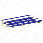 Jaypro Sports Bleacher  - 4 Row - Double Foot Plank, All Aluminum Bleachers, Powder Coated - 21' L (BLDP-421ALPC)