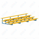 Jaypro Sports Bleacher  - 4 Row - Double Foot Plank, All Aluminum Bleachers, Powder Coated - 21' L (BLDP-421ALPC)