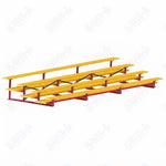 Jaypro Sports Bleacher  - 4 Row - Double Foot Plank, All Aluminum Bleachers, Powder Coated - 21' L (BLDP-421ALPC)